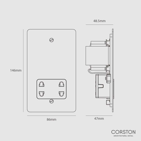 Shaver Socket - Paintable | Enchufes estándar UK | Corston Architectural Detail