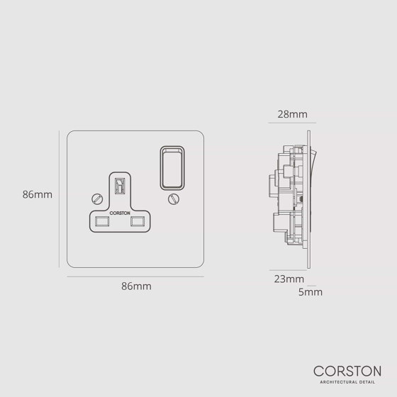 Single Socket UK | British sockets | Corston Architectural Detail