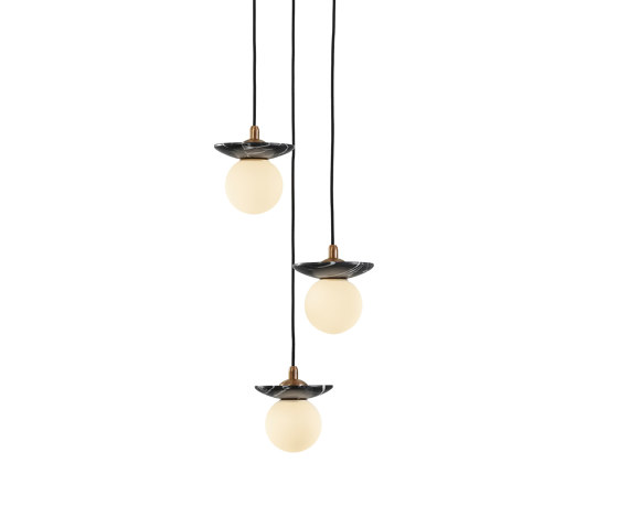 Orbit | Pendant - 3 Drop Grouping - Black Marble | Suspended lights | J. Adams & Co