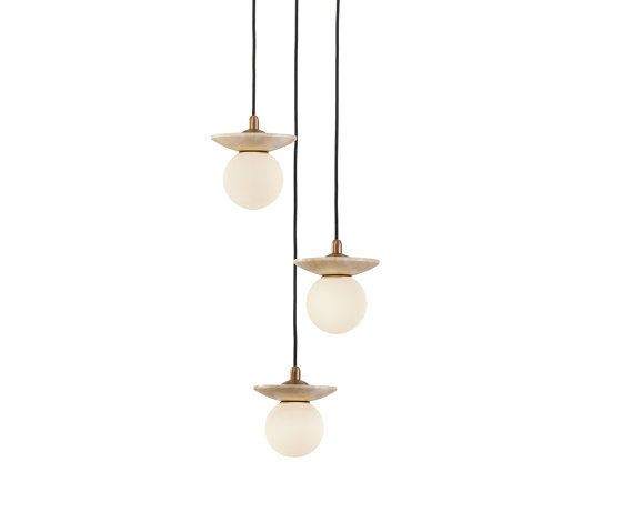 Orbit | Pendant - 3 Drop Grouping - Travertine | Lampade sospensione | J. Adams & Co