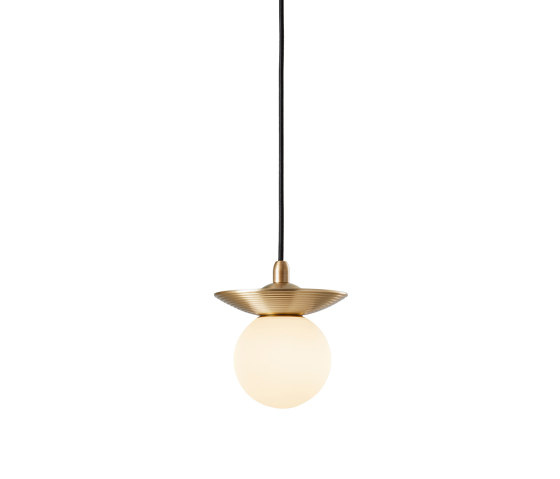 Orbit | Pendant - Ridged Satin Brass | Pendelleuchten | J. Adams & Co