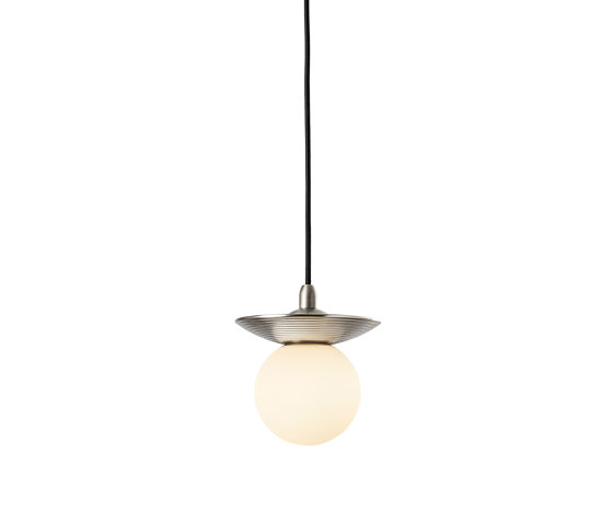 Orbit | Pendant - Ridged Satin Nickel | Suspended lights | J. Adams & Co