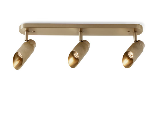 Spot Pro | Triple Ceiling Light - Satin Brass | Lámparas de techo | J. Adams & Co