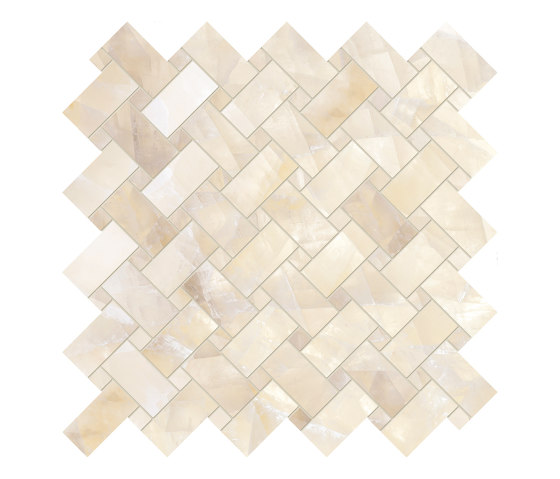 Tele di Marmo Lumia Mosaico Intrecci Ivory Gioiello | Natural stone mosaics | EMILGROUP