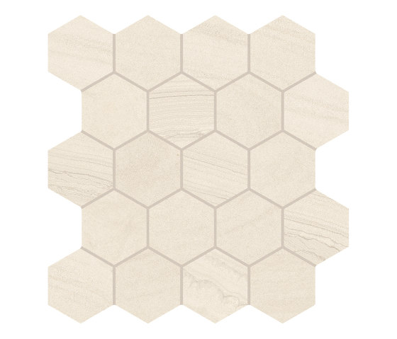 Varana Stone Mosaico Hexagon Cross Cut Beige | Natural stone mosaics | EMILGROUP