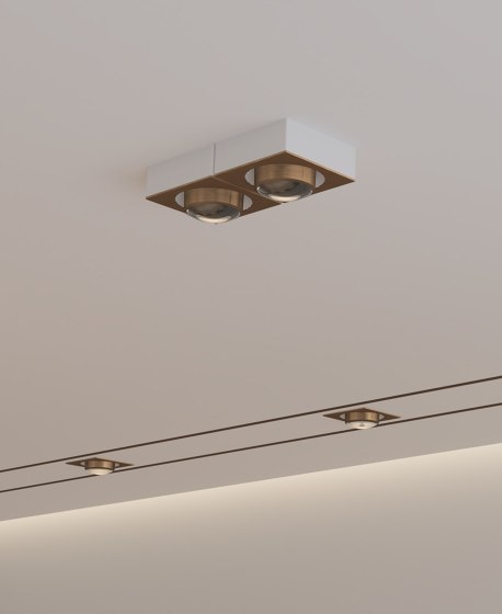 c.Flap spot Q BroW 75° soft beam | Brushed Bronze/Satin White | Lampade plafoniere | CHRISTOPH