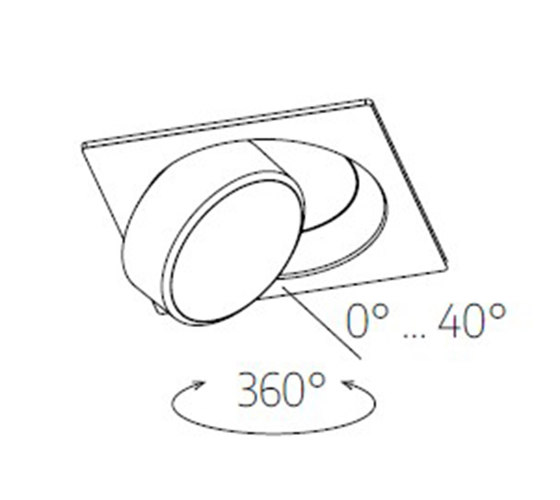 c.Flap recessed Q GG 50° soft beam | Pure Gold/Pure Gold | Lampade soffitto incasso | CHRISTOPH