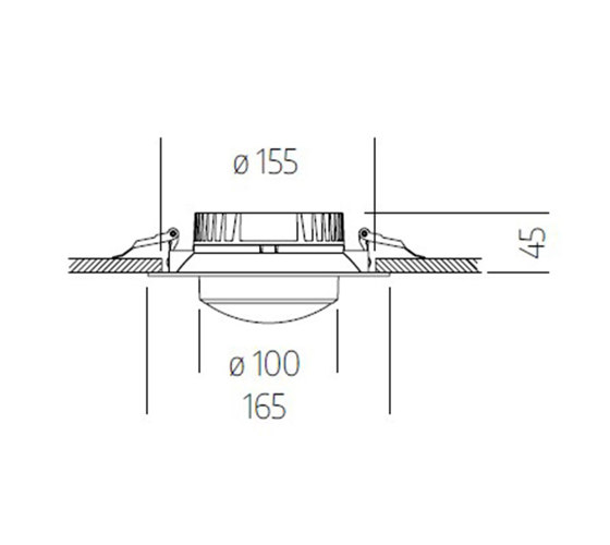 c.Flap recessed Q GG 50° soft beam | Pure Gold/Pure Gold | Lampade soffitto incasso | CHRISTOPH