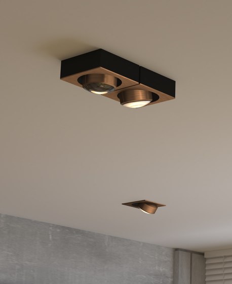 c.Flap spot Q BroB 75° soft beam | Brushed Bronze/Stealth Black | Lampade plafoniere | CHRISTOPH