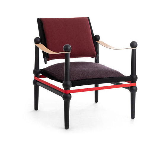 Twain | Low chair with arms - Black Beech - Bordeaux | Armchairs | Magis