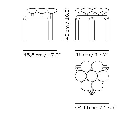 Utzon Stool | JU01 | Taburetes | Fritz Hansen