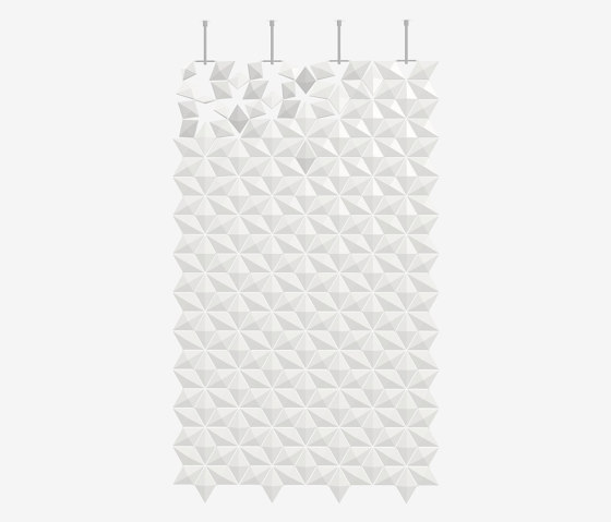 Facet hanging room divider 136 x 226cm in White | Sound absorbing room divider | Bloomming