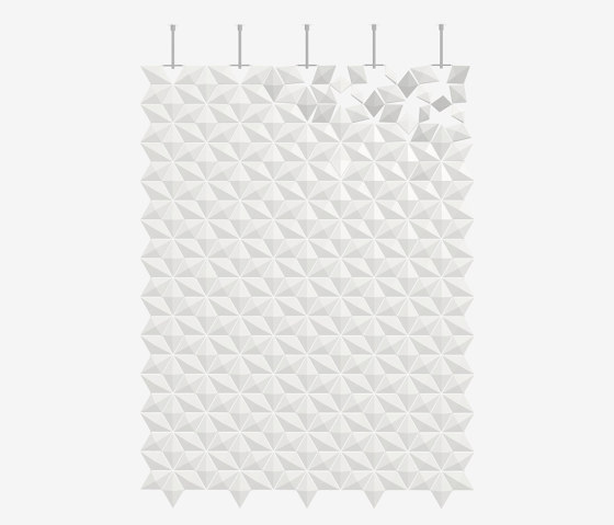 Facet hanging room divider 170 x 226cm in White | Sound absorbing room divider | Bloomming