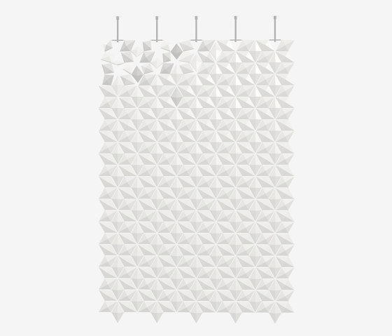 Facet hanging room divider 170 x 246cm in White | Sound absorbing room divider | Bloomming