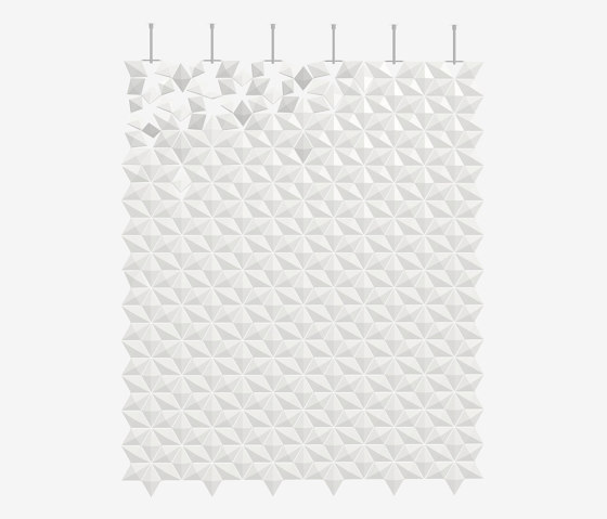 Facet hanging room divider 204 x 246cm in White | Sound absorbing room divider | Bloomming