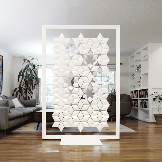 Freestanding room divider Facet 136 x 200cm in White | Privacy screen | Bloomming