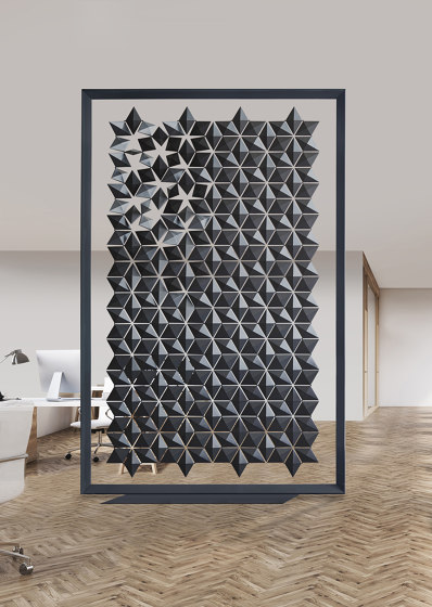 Freestanding room divider Facet 170 x 258cm in Graphite | Privacy screen | Bloomming