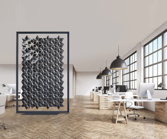 Freestanding room divider Facet 170 x 258cm in Graphite | Privacy screen | Bloomming