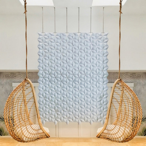 Facet hanging room divider 204 x 265cm in Pale Blue | Sound absorbing room divider | Bloomming