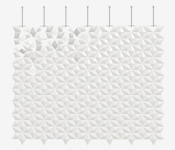 Facet hanging room divider 238 x 187cm in White | Sound absorbing room divider | Bloomming