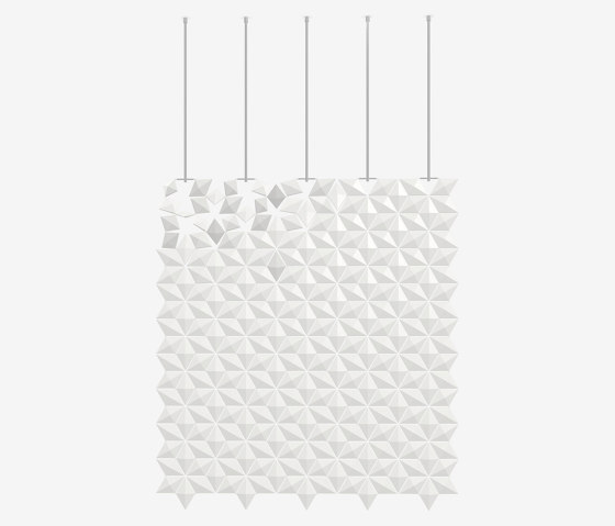 Facet hanging room divider 170 x 187cm in White | Sound absorbing room divider | Bloomming