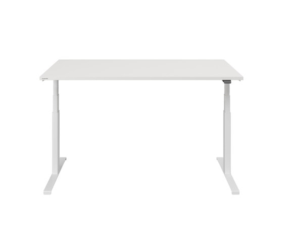 Move Sit - Stand Work Table - Melamine Cream White | Tables collectivités | Neudoerfler