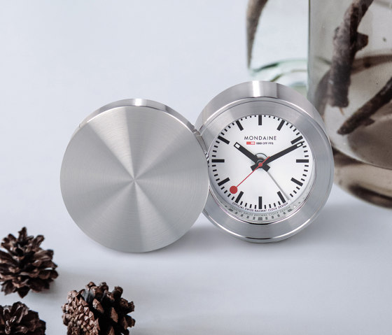 Table clock, travel alarm, 50mm | Clocks | Mondaine Watch