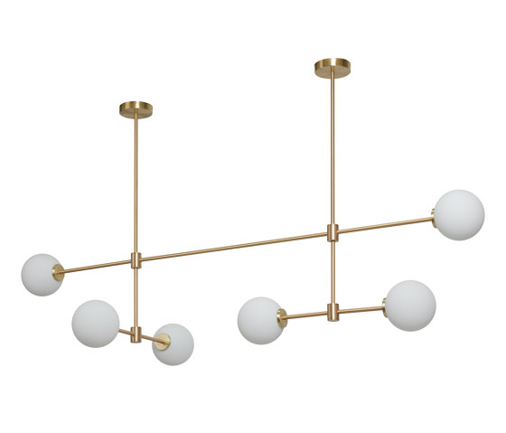 Trevi Multi 6 pendant satin brass | Suspended lights | CTO Lighting