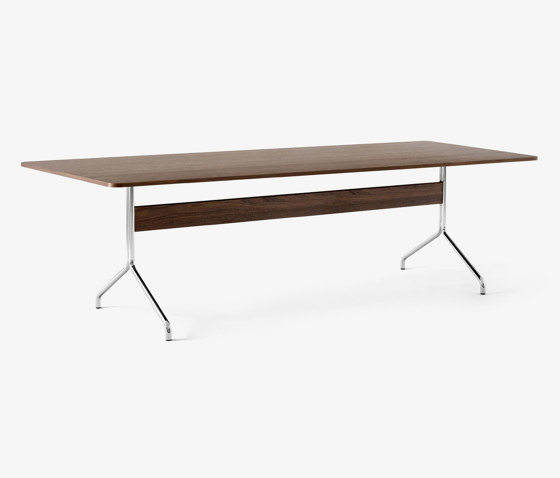 Pavilion AV24 Lacquered Walnut w. Chrome Base | Dining tables | &TRADITION
