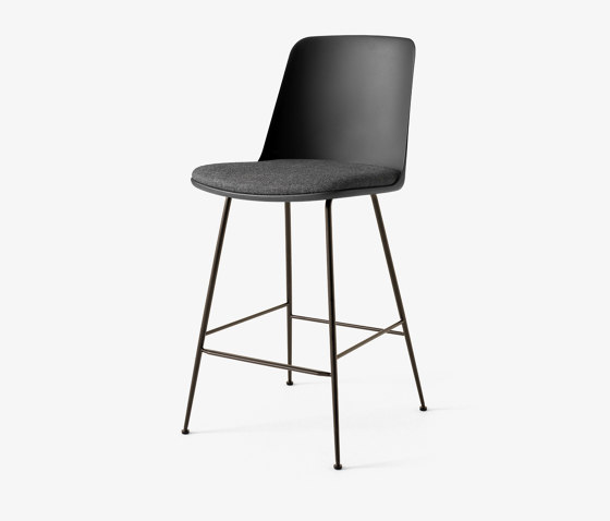 Rely HW92 Black & Re-Wool 198 w. Bronzed base | Bar stools | &TRADITION