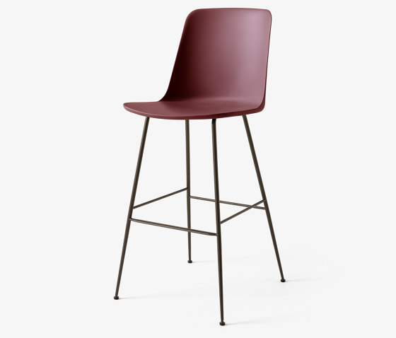 Rely HW96 Red Brown w. Bronzed base | Bar stools | &TRADITION