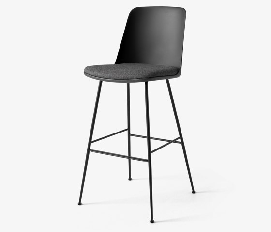 Rely HW97 Black & Re-Wool 198 w. Bronzed base | Bar stools | &TRADITION