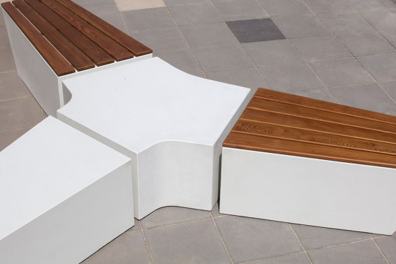 Croma | Concrete Bench System with Wooden Seating | Bancos | VPI Concrete
