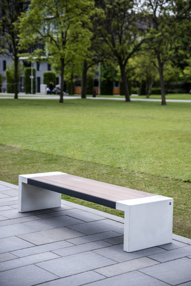 Woody | Resysta Bench without Backrest | Benches | VPI Concrete