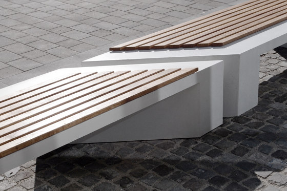 Zigza | Concrete Bench with Wooden Seating | Bancs | VPI Concrete