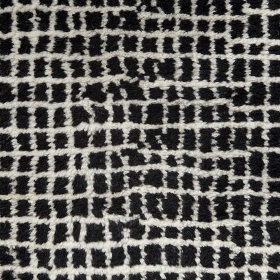 Grid hand knotted rug | white-black | Rugs | Woodnotes