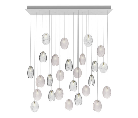 MUSSELS chandelier of 26 pcs rectangular | Lámparas de suspensión | Bomma