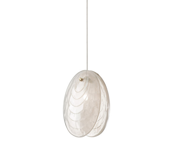 MUSSELS single pendant alabaster brushed gold | Suspensions | Bomma