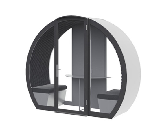 2 Person Fully Enclosed Meeting Pod with Glass Back Panel | Box de bureau | The Meeting Pod