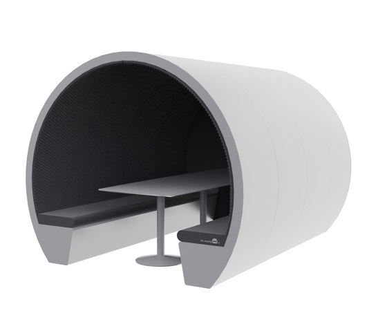 8 Person Part Enclosed Meeting Pod with Acoustic Back Panel | Sound absorbing architectural systems | The Meeting Pod