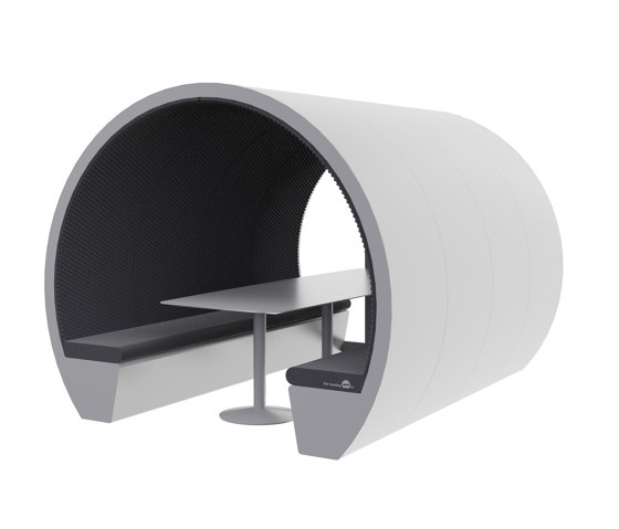 8 Person Part Enclosed Meeting Pod with Glass Back Panel | Sound absorbing architectural systems | The Meeting Pod