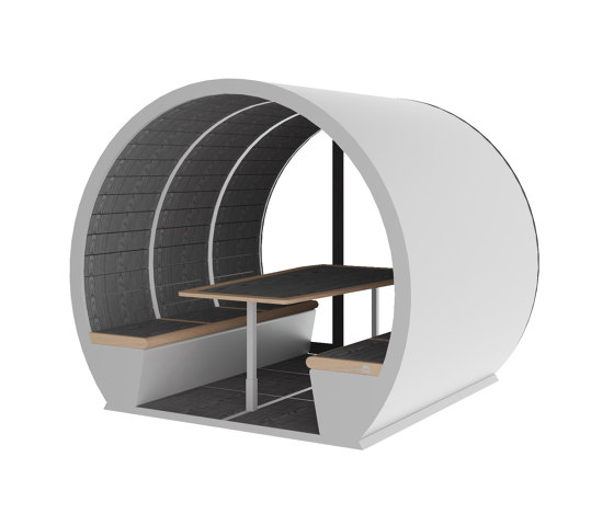 6 Person Part Enclosed Outdoor Pod | Sistemas arquitectónicos fonoabsorbentes | The Meeting Pod