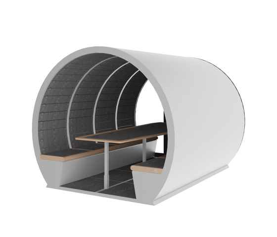 8 Person Part Enclosed Outdoor Pod | Systèmes d'absorption acoustique architecturaux | The Meeting Pod