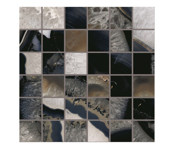 Tele di Marmo Precious Mosaico 30x30 Agate Black | Mosaïques céramique | EMILGROUP
