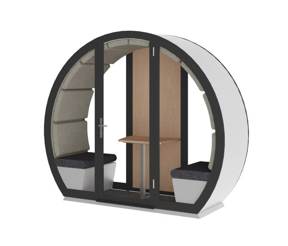 2 Person Outdoor Pod with Front Glass Enclosure and Back Panel | Sistemas arquitectónicos fonoabsorbentes | The Meeting Pod