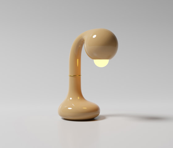 Table Lamp 12” Gloss Beige | Lampade tavolo | Entler