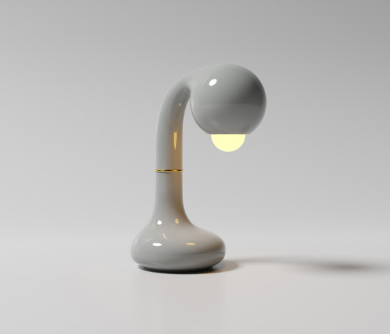 Table Lamp 12” Gloss Moon Grey | Lámparas de sobremesa | Entler