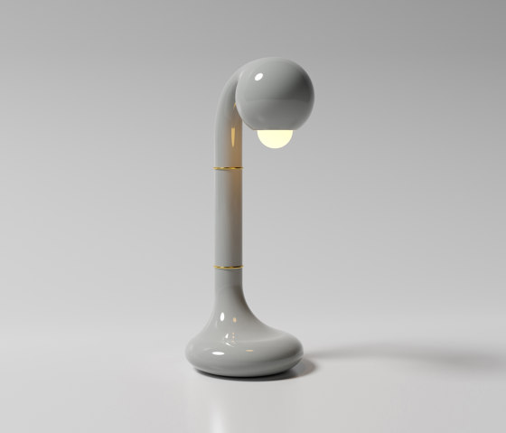 Table Lamp 18” Gloss Moon Grey | Lámparas de sobremesa | Entler