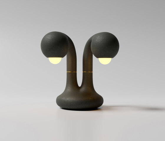 Table Lamp 2-Globe 12” Charcoal | Lámparas de sobremesa | Entler