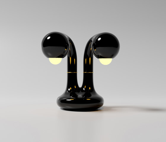 Table Lamp 2-Globe 12” Gloss Black | Table lights | Entler